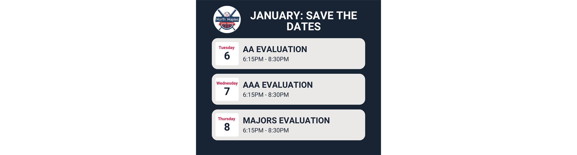 Spring Evaluations Dates